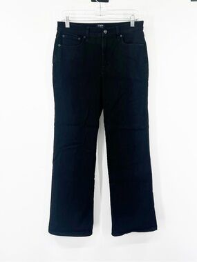 J. Crew Factory Wide-Leg Full-Length Jeans Black All-Day Stretch